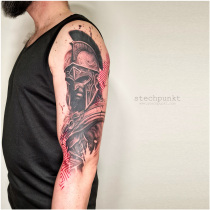 Trash Polka Spartaner Tattoo