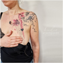 Trash Aquarell Orchideen Tattoo