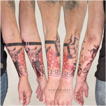 Trash Polka Babyziege Schütze Tattoo