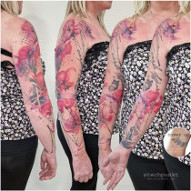 Trash Aquarell Orchideen Cover Up Tattoo
