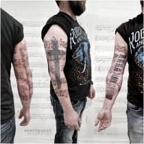 Trash Polka Familie Gingko Kreuz Tattoo