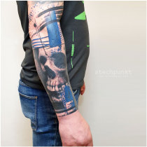 Trash Polka Schaedel Tattoo