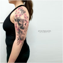 Trash Aquarell Rehkitz Tattoo