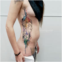 Trash Aquarell Buddha Tattoo