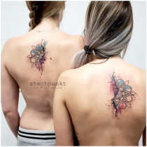 Trash Aquarell Mandala Partner Tattoo
