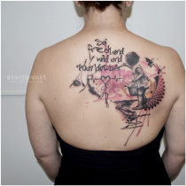 Trash Aquarell Banksy Tattoo