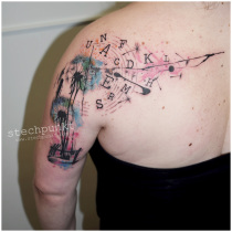 Trash Aquarell Pusteblume Tattoo