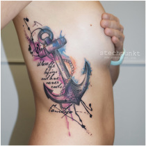 Trash Aquarell Familie Anker Tattoo
