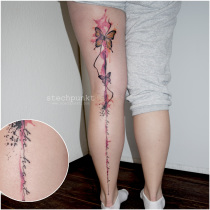 Trash Aquarell Schmetterling Tattoo