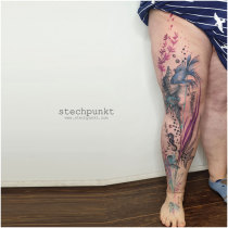 Trash Aquarell Unterwasserwelt Tattoo