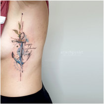Trash Aquarell Anker Tattoo