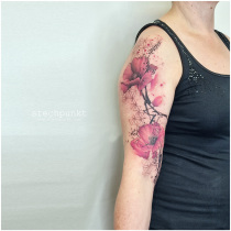 Trash Aquarell Mohnblumen Tattoo