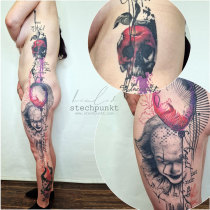 Trash Aquarell Schneewittchen Maleficent Pennywise Tattoo