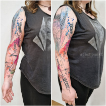 Trash Aquarell Abstrakt SanduhrTattoo