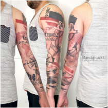 Trash Polka Anker Weltkarte Schwalbe Tattoo