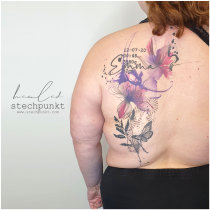 Trash Aquarell Blumen Tattoo