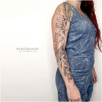 Schwarzgrau Kranich Tattoo