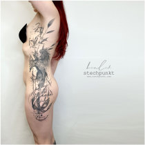 Schwarzgrau Phoenix Tattoo