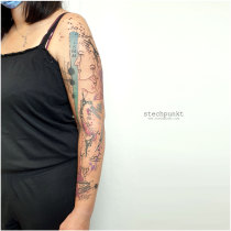 Trash Aquarell Sternzeichen Tattoo