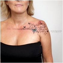 Trash Aquarell Schmetterling Tattoo