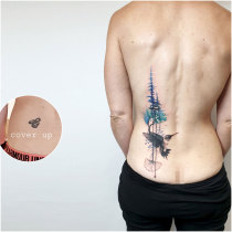 Trash Aquarell Ginkgo Baeume Kolibri Cover Up Tattoo