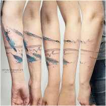 Trash Aquarell Pinsel Tattoo