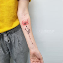 Trash Aquarell Mohnblume Tattoo