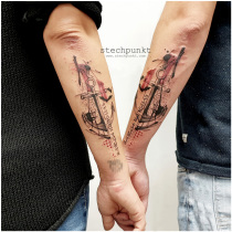 Trash Polka Anker Partner Tattoo