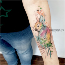 Aquarell Hase Tattoo