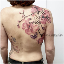 Trash Aquarell Orchideen Tattoo