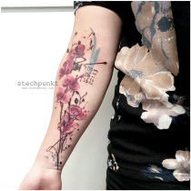 Trash Aquarell Orchideen Tattoo