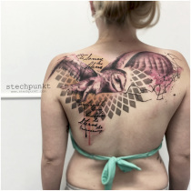 Trash Aquarell Eule Tattoo