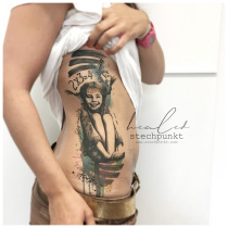 Trash Aquarell Pippi Langstrumpf Tattoo