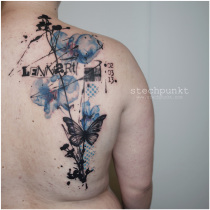 Trash Aquarell Orchideen Tattoo
