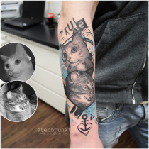 Trash Polka Astra Bier Katzen Tattoo