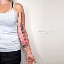 Trash Aquarell Pinsel Tattoo