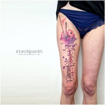 Trash Aquarell Mohnblume Heroin Tattoo