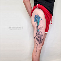 Trash Aquarell Zebra Koi Tattoo