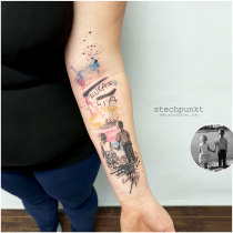 Trash Aquarell Kinder Tattoo