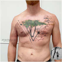Trash Aquarell Ginkgo Horusauge Unendlichkeit Dreieck Baum Tattoo