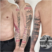 Trash Polka Familie Ehefrau Sohn Tattoo