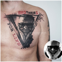 Trash Polka Bruder Portrait Memorial Tattoo