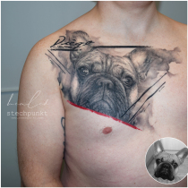 Trash Polka Frazoesische Bulldogge Tattoo