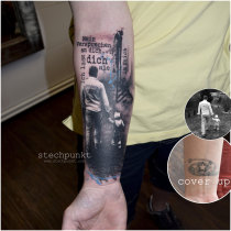 Trash Polka Vater und Sohn Cover Up Tattoo