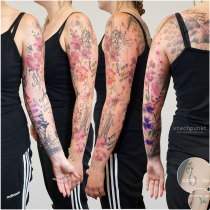 Trash Aquarell Orchideen Cover Up Tattoo