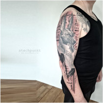 Schwarzgrau Anubis Tattoo