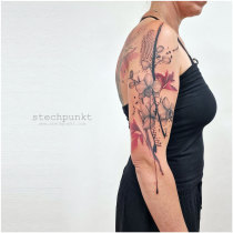 Trash Aquarell Orchideen Tattoo