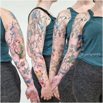 Trash Aquarell Das Letzte Einhorn Minnie Mouse Littlefoot Hello Kitty Togepi Klopfer Schneeflocken Tattoo_